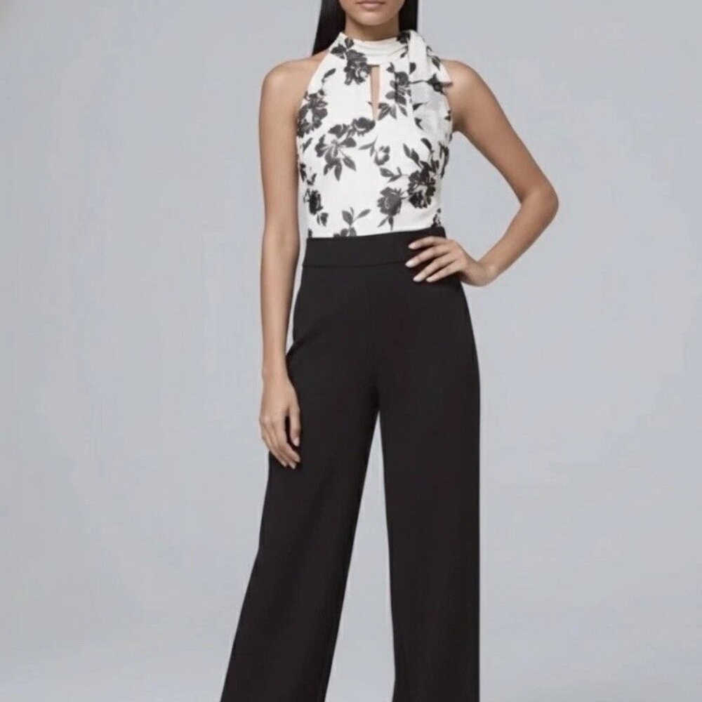 White House Black Market Floral Top jumpsuit. Size 00 NWT